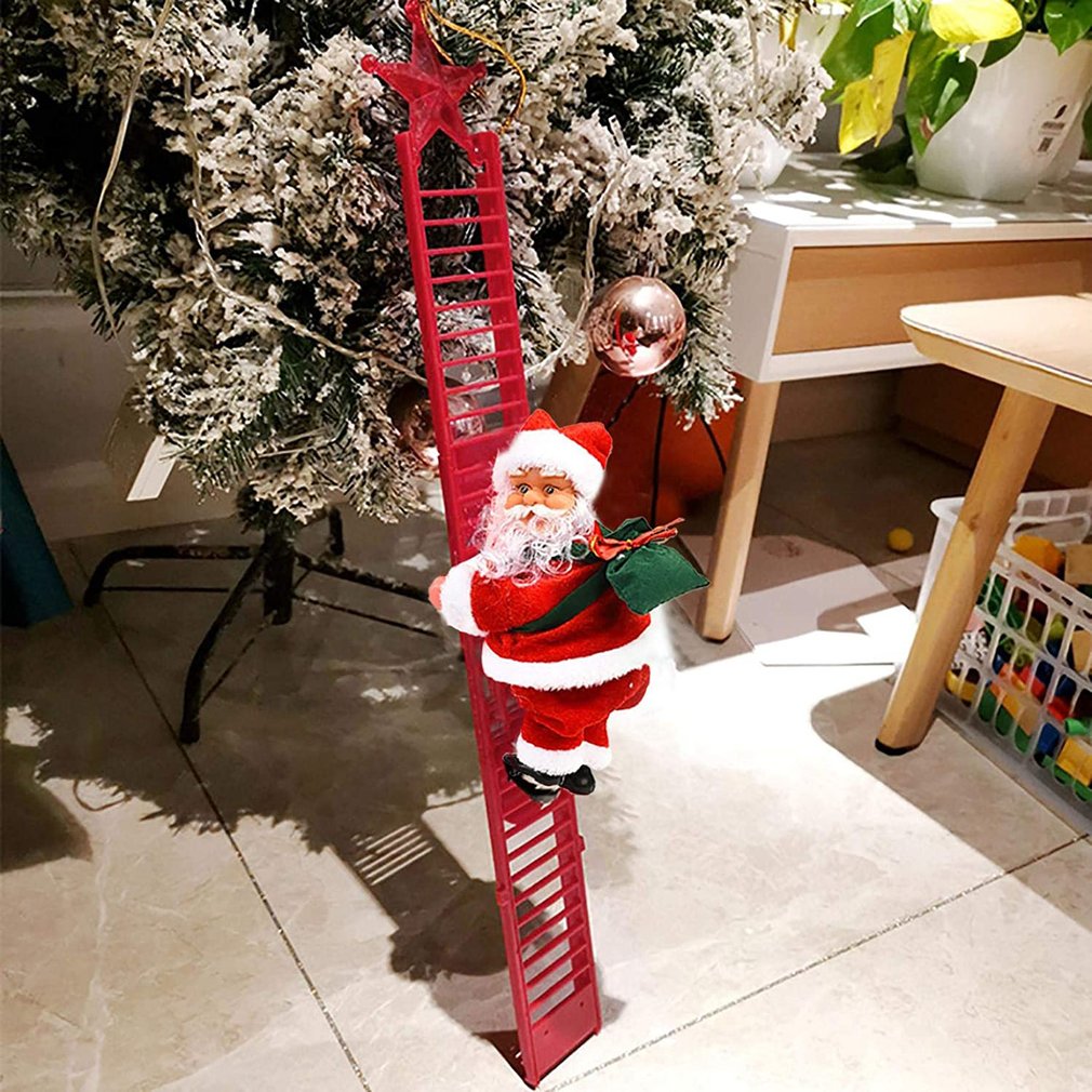 Papá Noel Sube Escalera Decoracion Navid